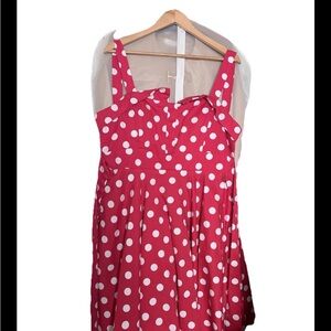 Polka Dot Red Mini Dress with White Dots